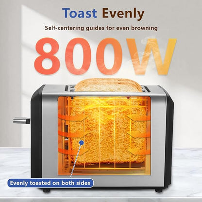 Touch Screen Toaster 2 Slice, Smart Digital Toasters, 6 Browning Levels & 6 - Image 4