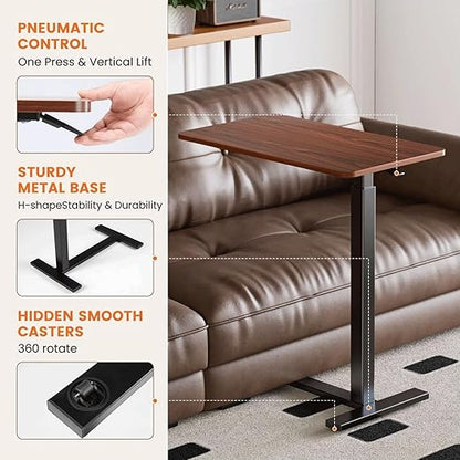 Mobile Bed Laptop Desk with Lockable Wheels and Height Adjustment Function - Image 4