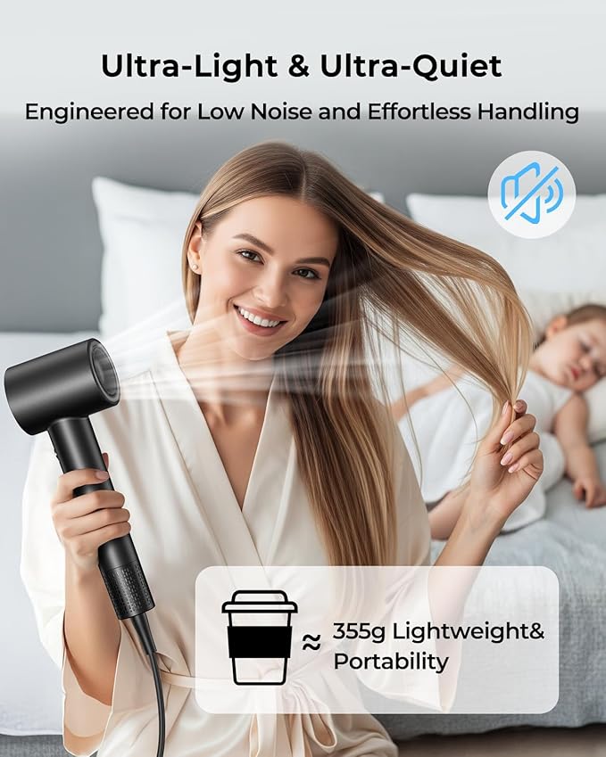 High Speed Hair Dryer 160000 RPM, Professional Ionic Blow Dryer - Image 8