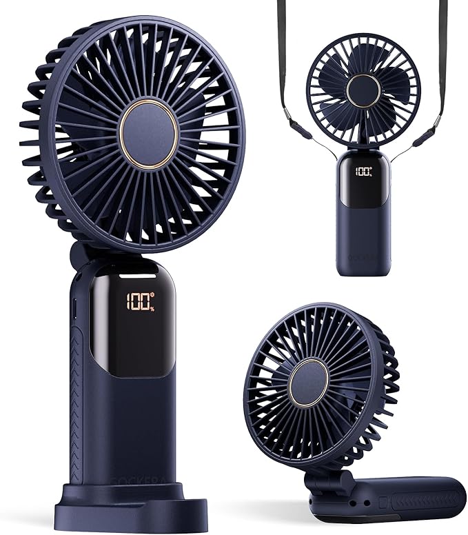 GOCKERA Portable Fan, 4200mAh Battery Operated Fan, 5 Speeds&Digital Display by GOCKERA