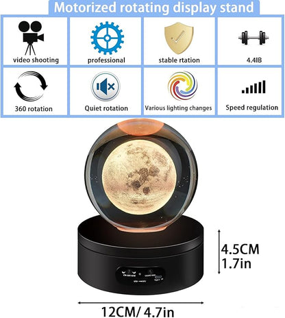 YVV LED Rotating Display Stand, Lighted Base-Crystal Glass Art, 360 Degree - Image 5