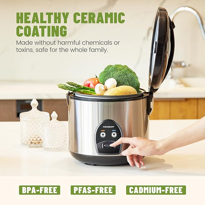 10-Cup Uncooked Rice Cooker & Food Steamer - Image 2