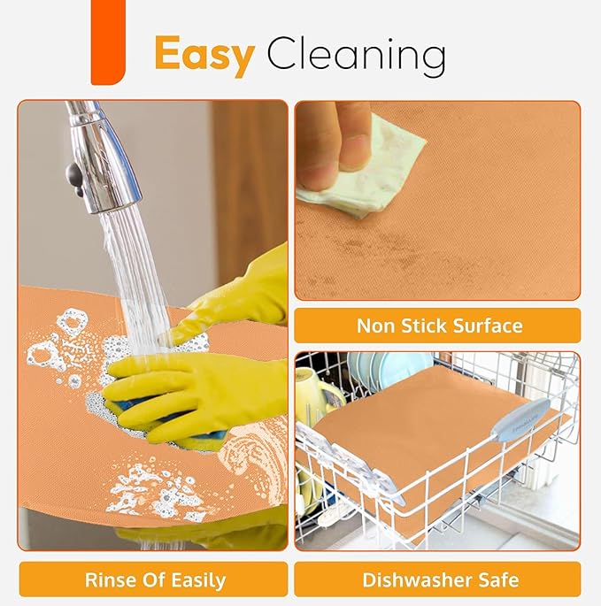 Copper 2 Pack Heavy Duty Non Stick Teflon Oven Liners Mat, Large Thick Liners - Image 6