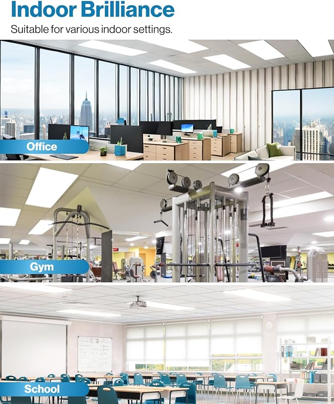 Sunco 2x4 LED Flat Panel Light Drop Ceiling Office Fixture, 7700 LM, Selectable - Image 4