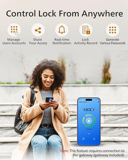 Philips Wi-Fi Smart Lock with Handle, Keyless Entry Keypad Door Lock with Handle - Image 3