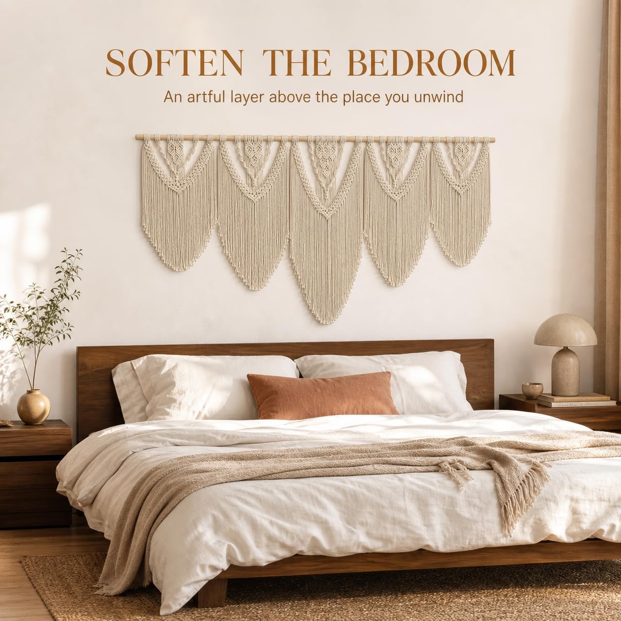 oiikain Large Macrame Wall Hanging Tapestry Boho Woven Wall Decor,rhombus 5 | Handmade Natural Rope Woven Design 71"x32" Large Size For Bedroom Living Room Nursery Wedding And Bohemian Home Decor