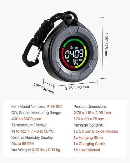 VEVOR Carbon Dioxide Monitor, CO2 Controller - Image 7
