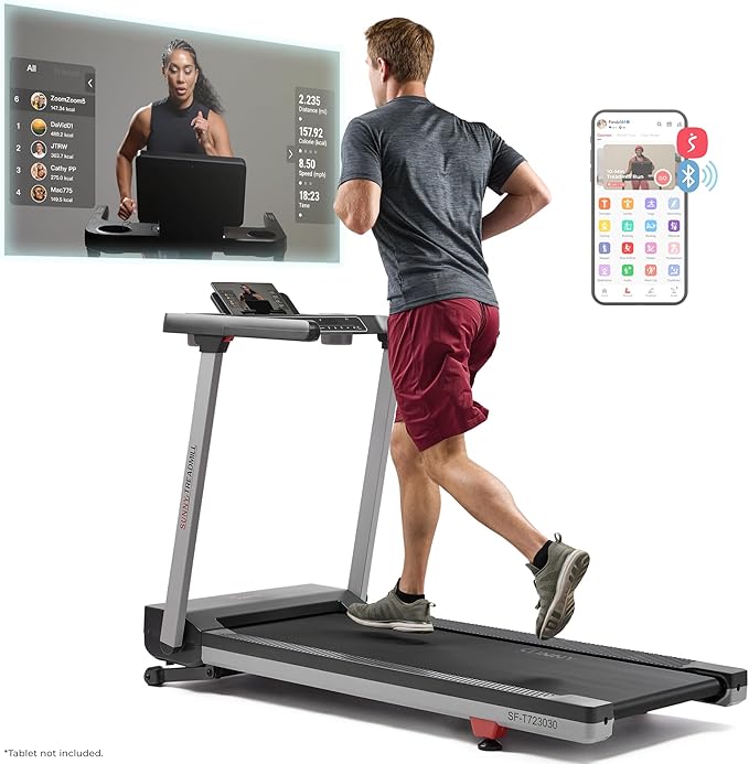 Sunny Health & Fitness Fully Assembled OneClick-Fold 20" Smart Treadmill by SunnyHealthFitness
