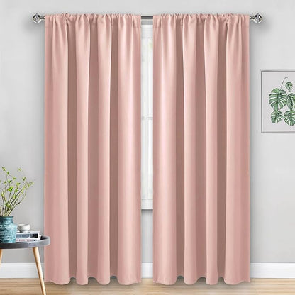 JIUZHEN Blush Pink Blackout Curtains - Image 7