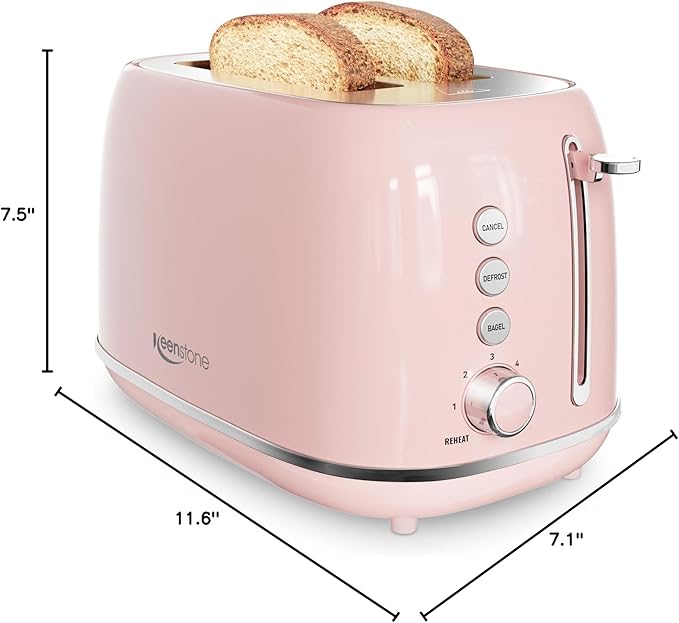 2 Slice Toaster Retro Stainless Steel - Image 7