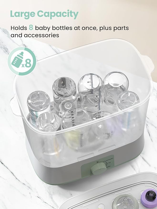 Grownsy Adjustable 4 in 1 Large Bottle Sterilizer and Dryer, 8 Bottles Capacity - Image 5