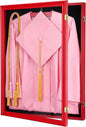 CroBlissful 1 Pcs 17"x23" Graduation Shadow Box Frame Large Wood Display Case with Stick Pins Hanging Hardware Graduation Gown Display Memory Shadow Box for Cap Gown Diploma Stole Cords (Red)