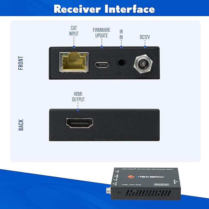 J-Tech Digital HDMI 2.0 4K Extender Splitter Over Single Cable CAT6 - Image 8