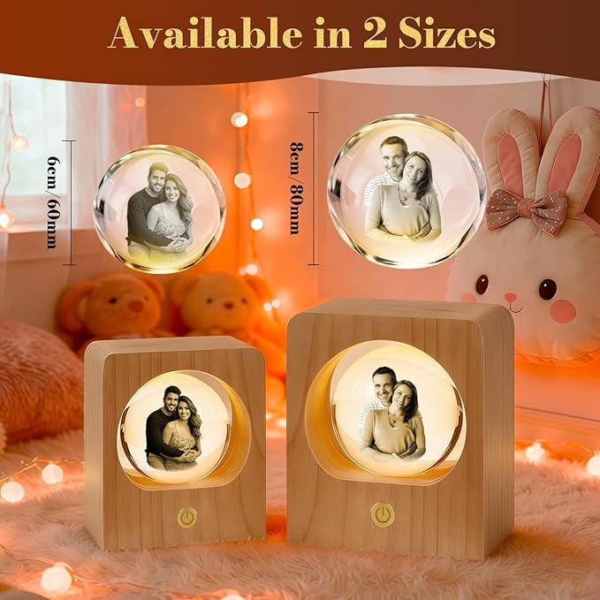 Gloryage Personalized 3D Crystal Photo Lamp – Custom Engraved Memory Ball - Image 5
