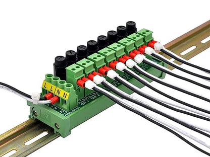 DIN Rail Mount AC 24-250V 8 Channel Pluggable Side Wiring Terminal Block Power - Image 5