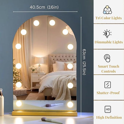 LUXFURNI Hollywood Mirror with Lights Makeup Mirror - Image 2