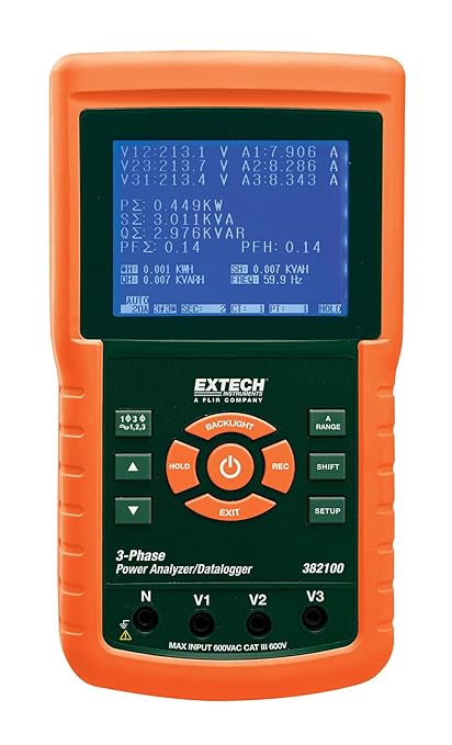 Extech 382100 1200A 3-Phase Power Analyzer/Datalogger by Extech