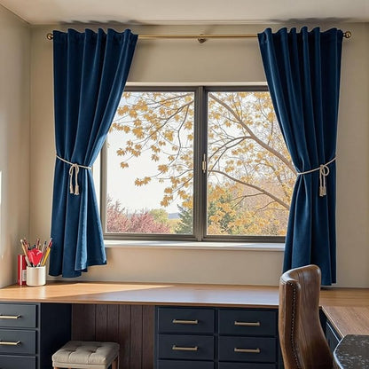 Lazzzy Velvet Blackout Curtains Thermal Insulated Room Window Drapes Super Soft - Image 5