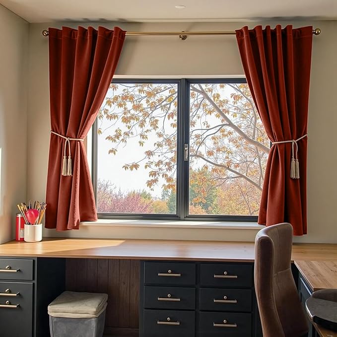 Lazzzy Velvet Blackout Curtains Thermal Insulated Room Window Drapes Super Soft - Image 6