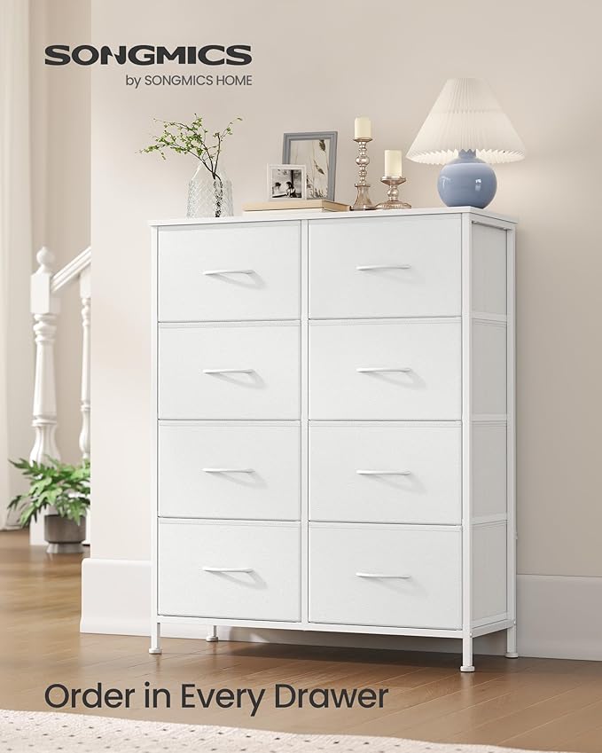 SONGMICS Dresser for Bedroom, Chest of Drawers, 8 Non-Woven Fabric Drawers - Image 3