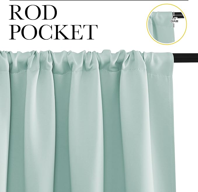 NICETOWN RV Blackout Curtains for Camper Windows, Aqua Blue, Kitchen Curtains - Image 2