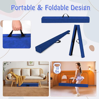 Giantex 7FT/8FT/9FT Balance Beam, Folding Gymnastics Beam w/Carry Handles - Image 3