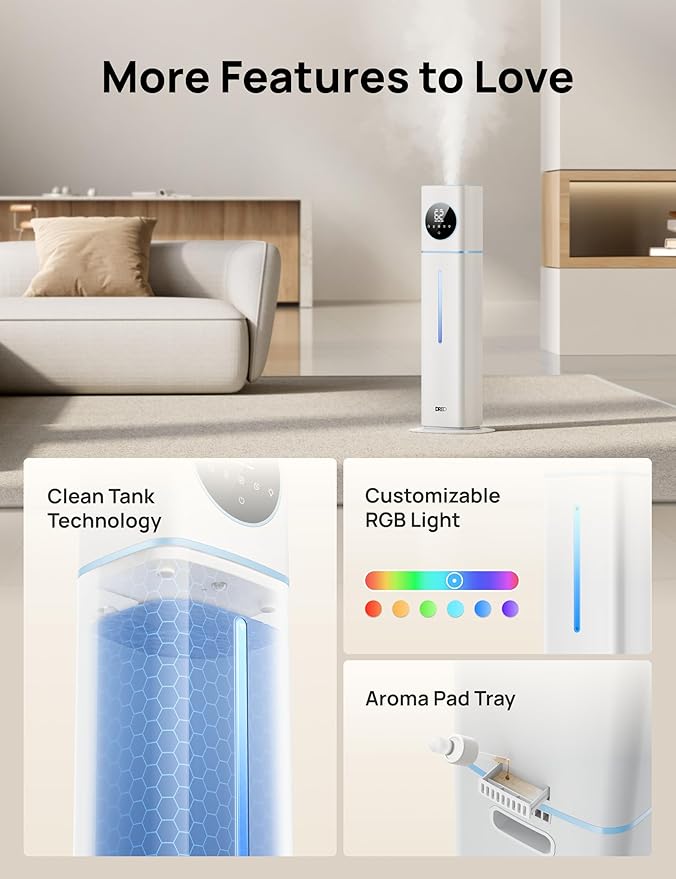 DREO HM735S 11L Smart Humidifier Large Room 700 ft², 100H Cool Mist Air - Image 7