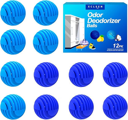 Sneaker Deodorizer Balls 12 Pack, Linen and Escape Scent, Odor Eliminator Balls by Xcleen
