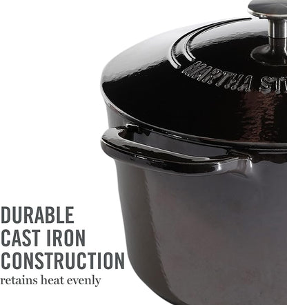MARTHA STEWART Gatwick 7-Quart Enamel Cast Iron Dutch Oven Pot - Image 7