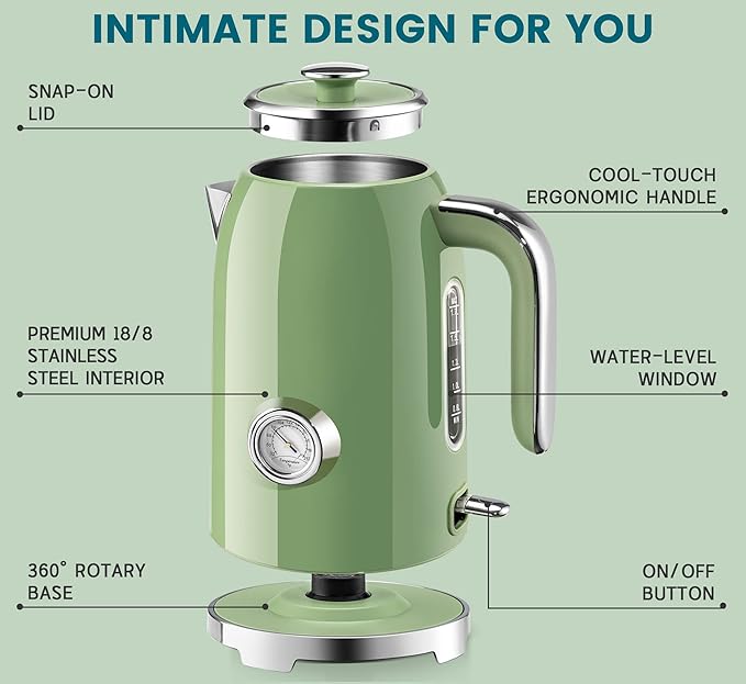 SUSTEAS Electric Kettle - 57oz Hot Tea Water Boiler - Image 3