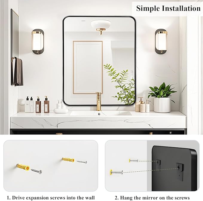 Fabuday Black Bathroom Vanity Mirror - Image 6