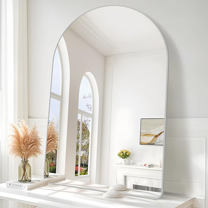 Arched Bathroom Mirror, Wall Mounted Mirror, Living Room, Hanging or Leaning by GLASHOM