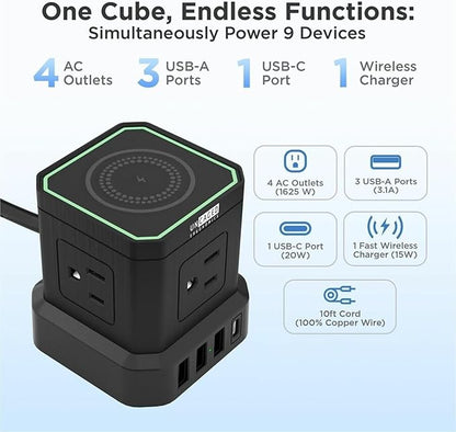 Uncaged Ergonomics Wireless Charger Cube Power Strip - Image 2
