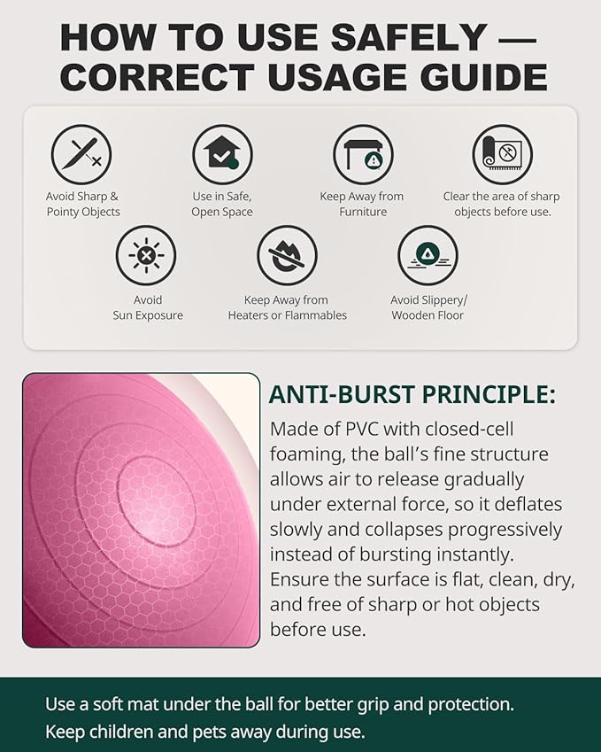 Trideer Exercise Ball for Yoga, Pilates & Fitness – Stability Ball Equipment - Image 2