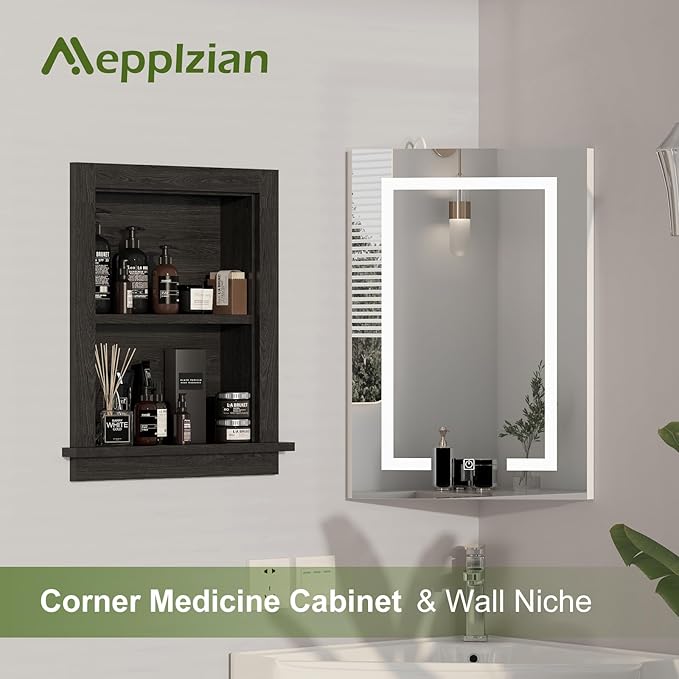 Recessed Medicine Cabinet, 14x18 in Wall Bathroom Cabinet - Image 3