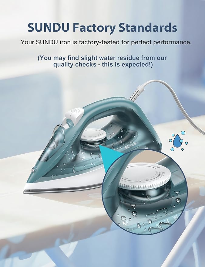 Steam Iron for Clothes - 1500W Iron - Image 9