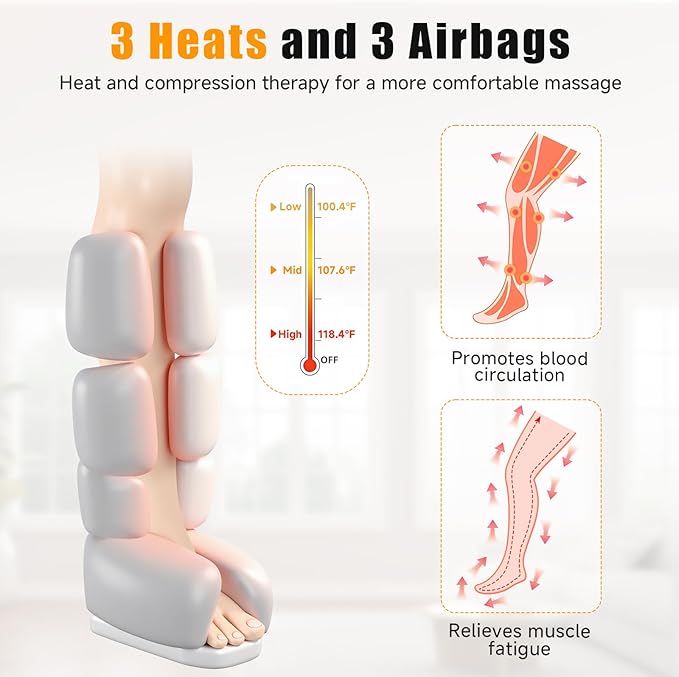 Leg Massager with Heat and Compression, Foot and Calf Massager - Image 6