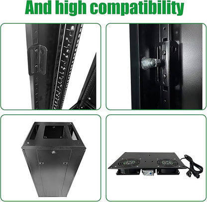 27U Server Cabinet Rack Enclosure, - Image 7