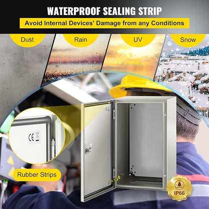 VEVOR NEMA Steel Enclosure, IP66 Waterproof & Dustproof, Outdoor/Indoor - Image 4