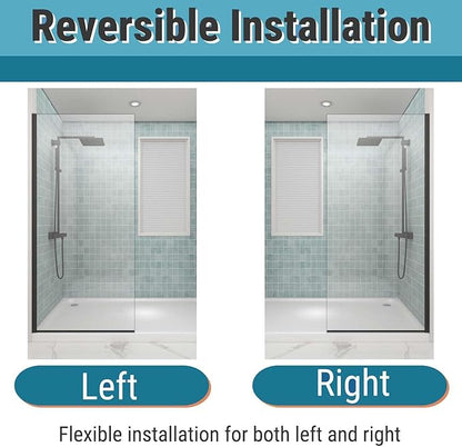 Sunrosa 36"×76" Shower Glass Panel, 8mm Thick Shower Screen, Matte Black - Image 5