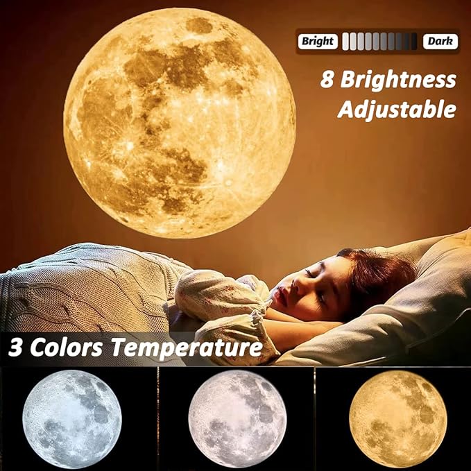 BODLYL Non-Fade Moon Projector Night Light, USB Powered Moon Lamp Romantic - Image 4