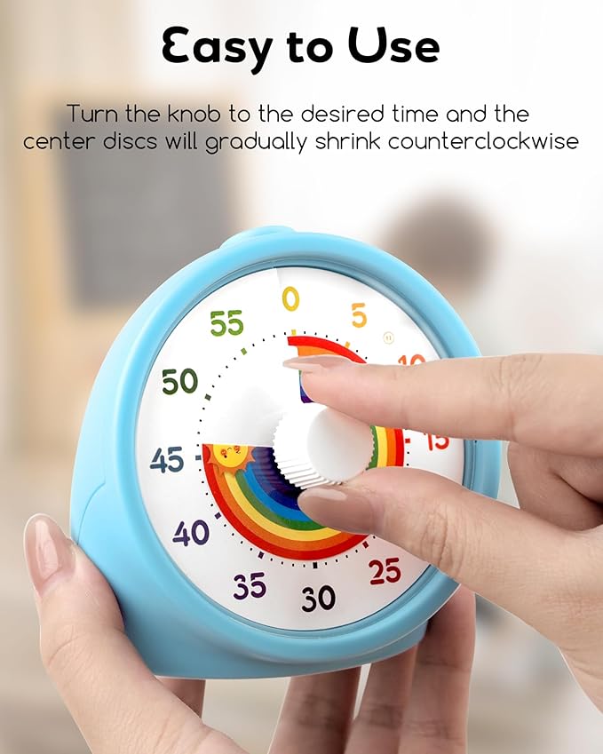 BellMan Visual Timer with Pause Button, 60 Minute Countdown Rainbow Timer - Image 2