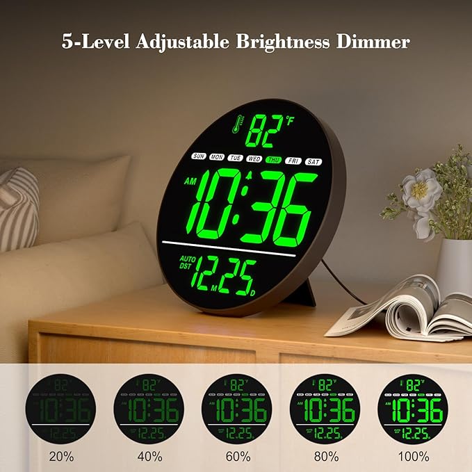 WallarGe Large Digital Wall Clock - Image 3