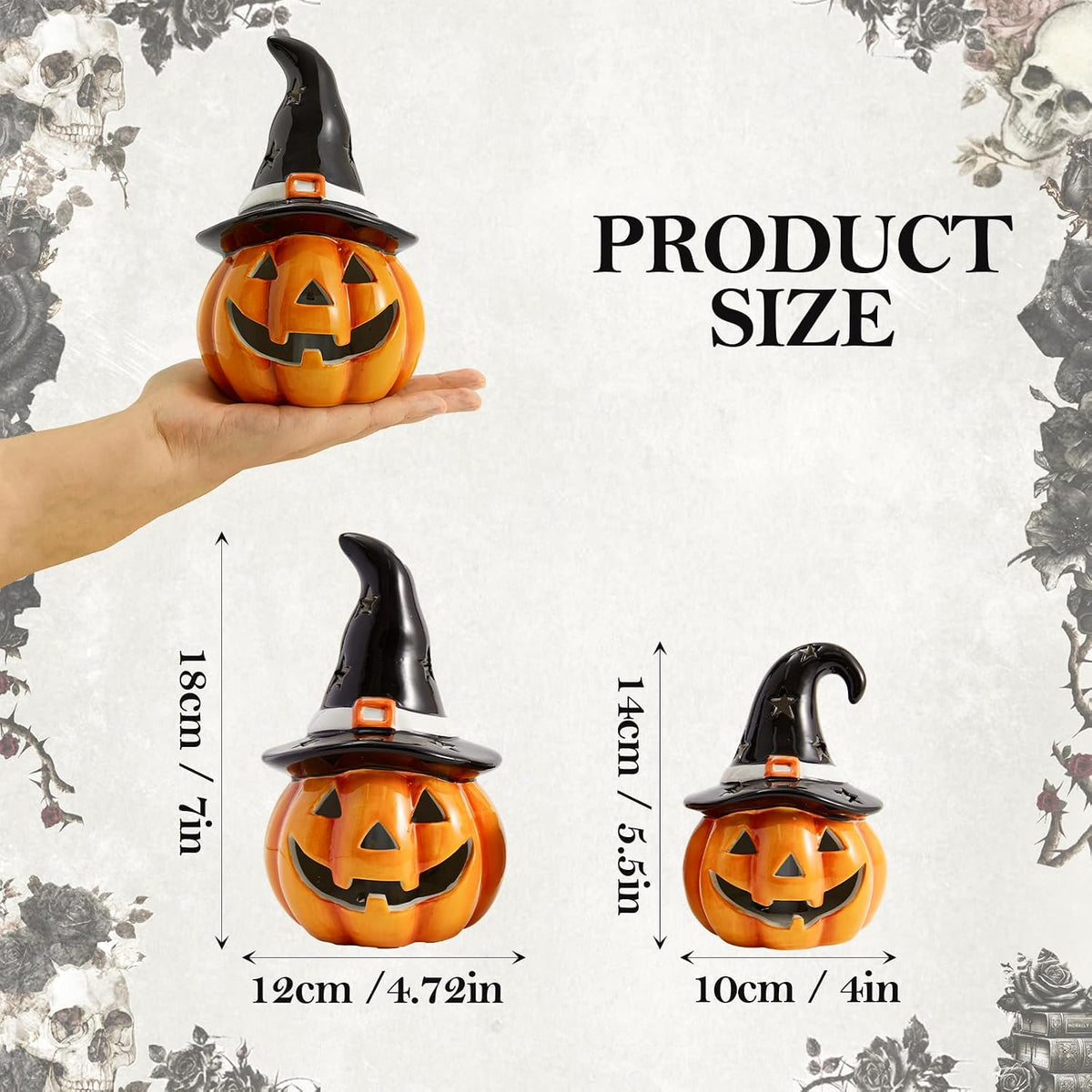WDS WONDROUS Halloween Pumpkin Lights Decorations for Fall Home Table Decor