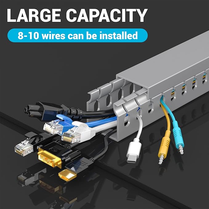 Open Slot Wire Duct Kit, 31.4" Server Rack Cable Management, Cable Management - Image 3