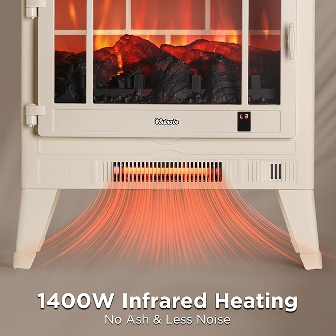 TURBRO Suburbs 25" WiFi Electric Fireplace Infrared Heater - Image 2