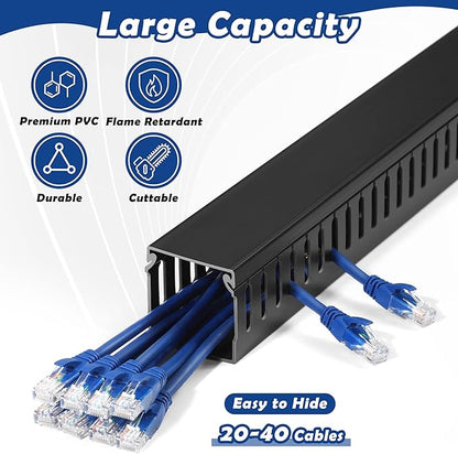 ZhiYo 2x2in Cable Raceway, 6.6ft Server Rack Cable Management Under Desk Cord - Image 3