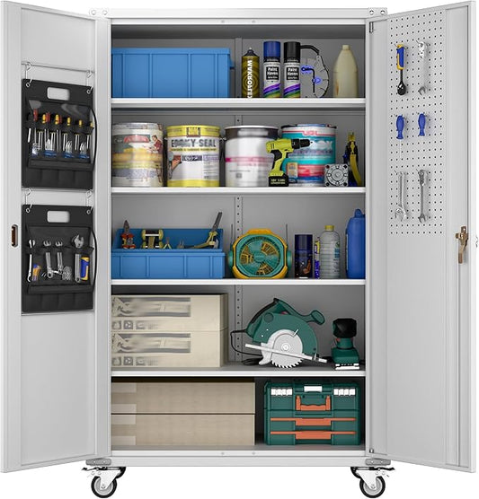 Upgraded Wide and Deep Garage Storage Cabinet by REEMOON