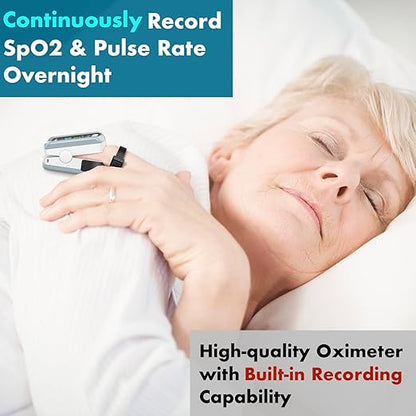 EMAY Sleep Oxygen Monitor with PC Software & App | Bluetooth Pulse Oximeter - Image 2