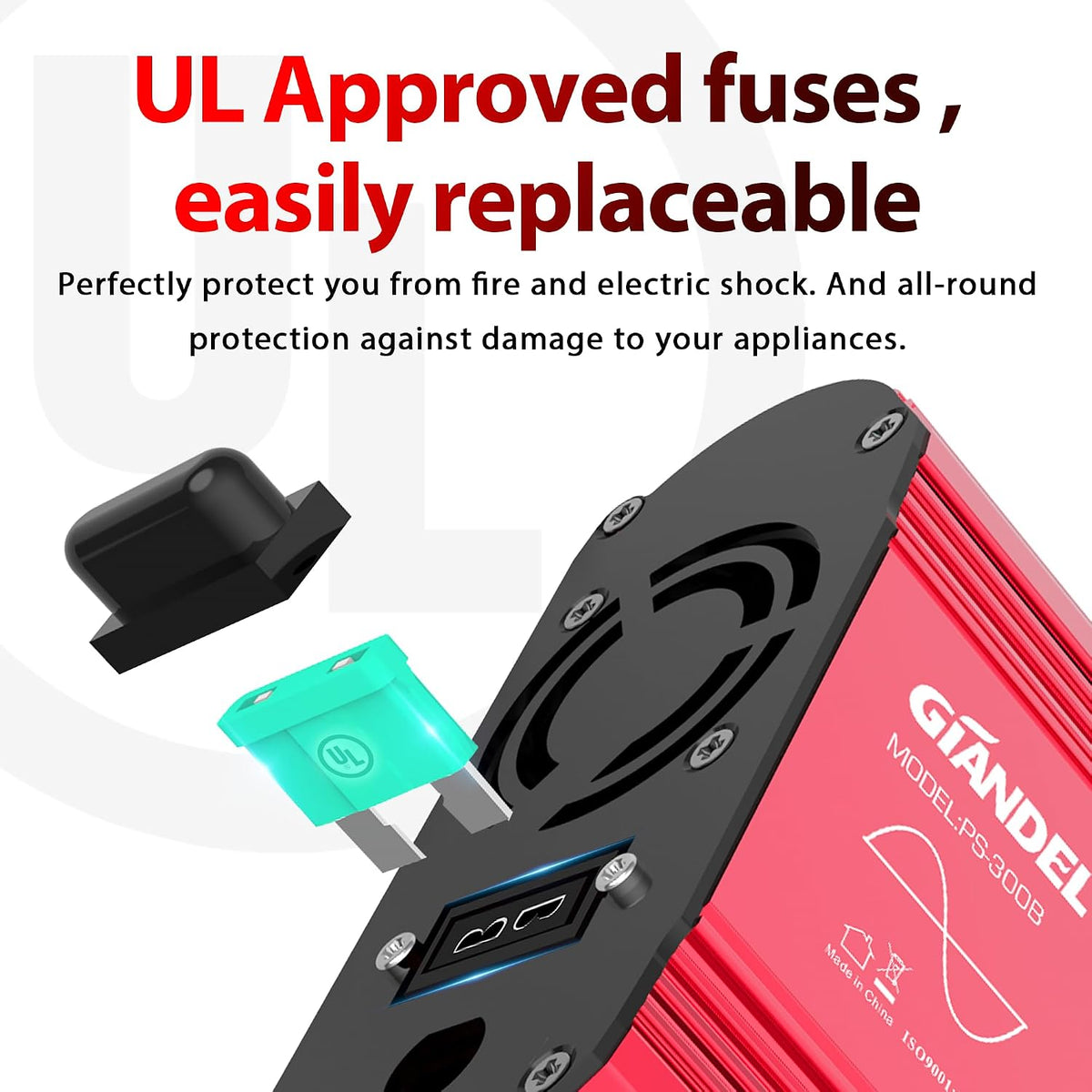 300 Watt Pure Sine Wave Car Power Inverter, PD30W USB-C and QC 3.0 Fast Charg...